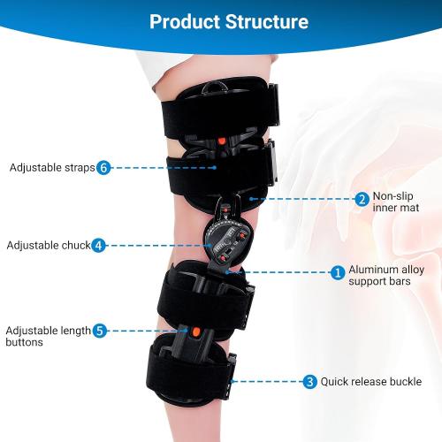 Hinged ROM Knee Brace,Unloader Knee Brace,Knee Immobilizer Brace,ACL, MCL and PCL Injury, Adjustable Orthopedic Support Stabilizer After Surgery, Women and Men-Multi-Angle Adjustment