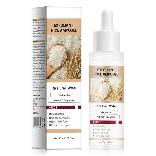 Black Rice Peel Shot Peeling Ampoule 60ml,Exfoliating Face and Body Scrub Dead Skin Remover for All Skin Types,Black and White Rice