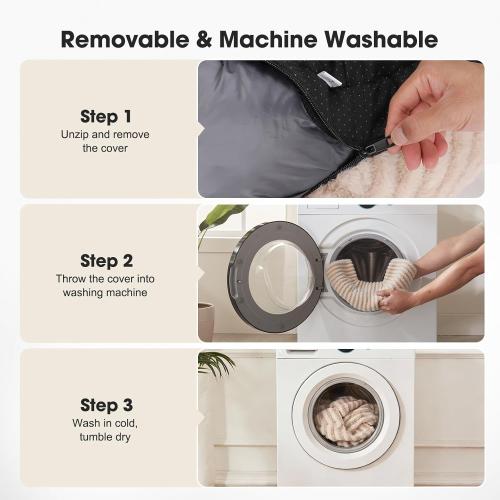 Dog Beds for Small Dogs Cats, Washable Dog Bed with Removable Cover, Soft Calming Cat Bed for Indoor Cats, Rectangle Pet Sofa Bed for Puppy Kitty, Anti-Slip Bottom,20x19x6, Beige