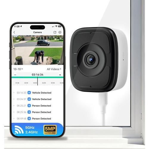 LongPlus 5MP 3K Safeview Window Security Camera, WiFi6 Indoor Window Camera