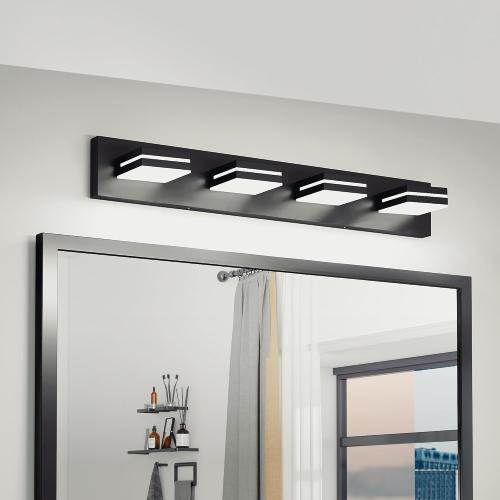 Modern LED Vanity Light, 4-Lights Wall Sconce for Bathroom and Mirror, Sleek Minimalist Design, Energy-Efficient, Easy to Install