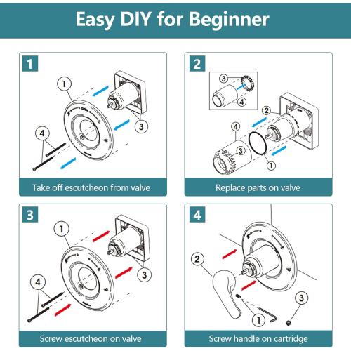 Shower Trim Kit Compatible with Delta 13/14 Series, Shower Cover Plate with Handle (Valve& Catridge Not Inclued), Chrome