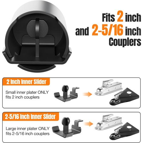 Black Heavy Duty Trailer Hitch Locks Fits 2 and 2-5/16 Couplers, Upgraded Anti Theft Trailer Tongue Lock Secure with Coupler and Safety Chain, Steel Trailer Lock for RV Camper Trailer Truck Pickup Boats