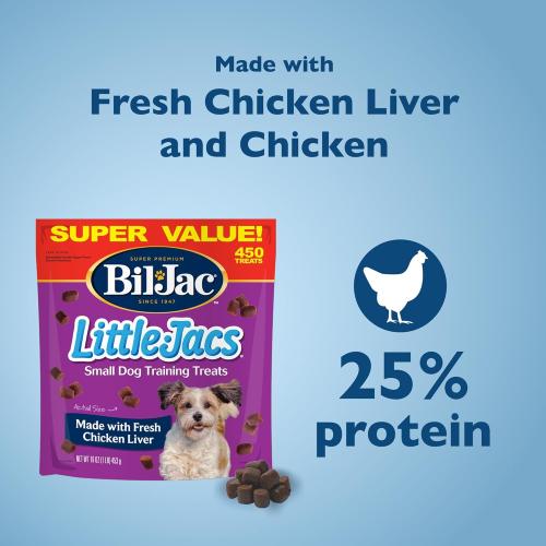 3 Pack Bil-Jac Little Jacs Small Dog Training Treats, Chicken Flavor, Made with Chicken Liver, 16oz (3-Pack)
