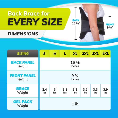 BraceAbility LSO Back Brace for Women and Men - Medical-Grade Lumbar Brace for Herniated Disc, Sciatica, Spinal Stenosis, Spondylolisthesis, Post-Surgery Recovery, Hot and Cold Therapy (M)