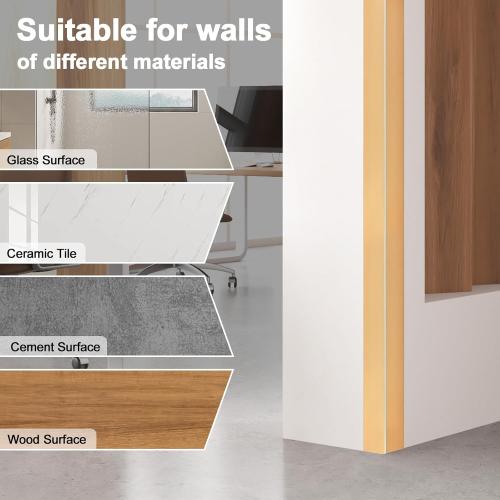 4PCS 45 Aluminum Metal Corner Protectors, Self Adhesive Corner Guards, Metal Wall Edge Protector Strip, Furniture Corner Protectors, Wall Cabinet Baseboard Decoration 45 x 2 (Copper Gold)