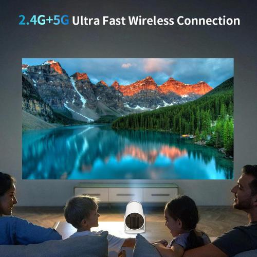 Vikye 5G WiFi6 MiniProjector with 1080P Resolution, Auto Focus, and WiFi6 Technology for PC (US Plug)