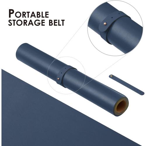 Cork Desk Mat - Dual-Sided Desk Pad for Office and Home - Desk Organization and Accessories - Ideal for Large Mouse Pad and Desk Mats on Top of Desks(Dark Blue,80cmx 40cm)