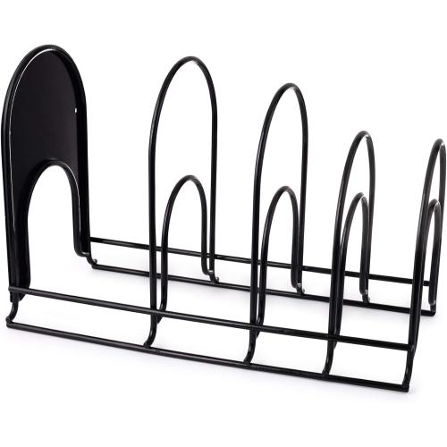Cuisinel Heavy Duty Pots and Pans Organizer - Extra Large 5-Tier Rack - Holds Cast Iron Skillets, Dutch Oven - Durable Construction - Space Saving Kitchen Storage - No Assembly Required - Black 15.4