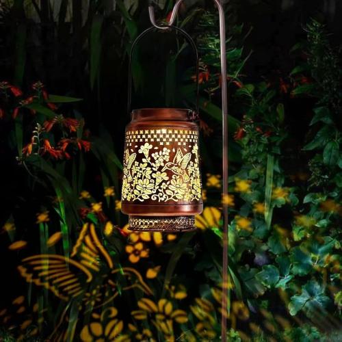 Butterfly Horse Lantern, Iron Art, Solar Energy, Courtyard, Hummingbird, Lantern, Projection Lamp, Hollow Projection Home Atmosphere