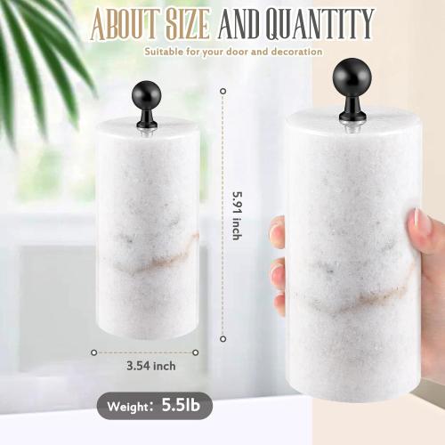 Marble Decorative Door Stoppers Solid Marble Heavy Duty Door Stops Natural Stone Modern Door Stop with Handle for Indoor or Outdoor Door