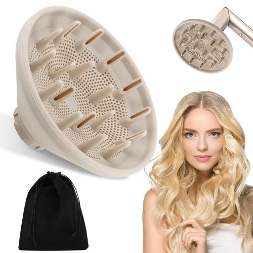 Diffuser Attachment for Hair Dryers, Diffuser attachment hair,curly diffusers attachment,Upgraded Bigger Diffusers Nozzle for Dryer Faster and Define Wavy, Curly, Coily Hair