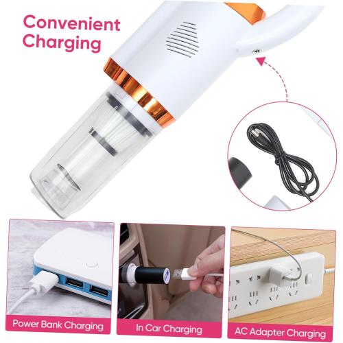 Cordless Small Vacuum Cleaner Wireless Vacuum Cleaner for Car and Household Use White