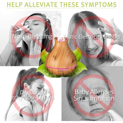 BZseed Aromatherapy Essential Oil Diffuser 550ml 12 Hours Wood Grain Aroma Diffuser with Timer Cool Mist Humidifier for Large Room, Home, Baby Bedroom, Waterless Auto Shut-off,7 Colors Lights Changing