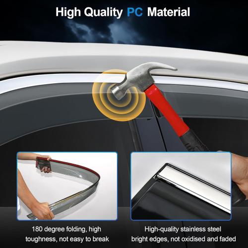 window deflectors smoke tinted tape on side window vent visor deflectors rain guards compatible with Ford bronco sport 2021-2026 4pcs fw0565