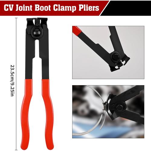 TOOLEAGUE 5Pcs Joint CV Boot Clamp Pliers Set,Hose Clamp and Clic-R Type Pliers,Auto Trim Removal Tool with Storage Bag for Car ATV UTV