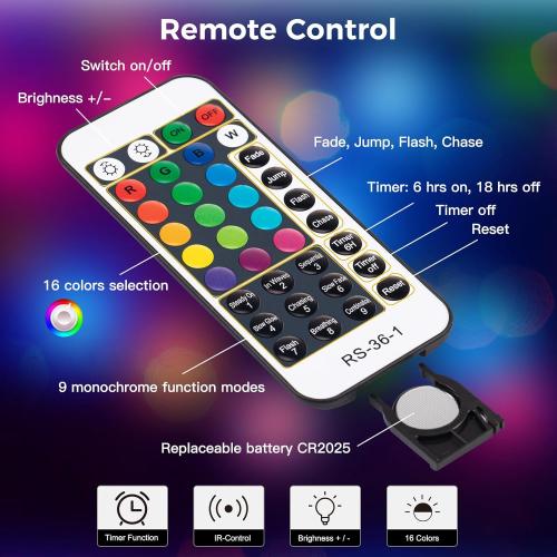 Minetom Color Changing Rope Lights Outdoor, 33FT 100 LED String Lights with Plug & Remote, Waterproof Christmas Light Outdoor Decoration, Twinkle LED Rope Light for Outside Indoor Bedroom,16 Colors