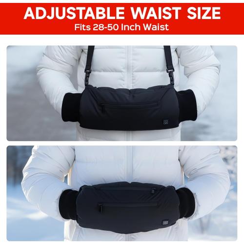 Heated Hand Warmers Pouch with 10000mAh Rechargeable Battery Electric Heated Hand Muff for Football Golf Concert White Elephant Gifts Heated Pocket for Women Men