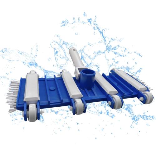 Deluxe 15-Inch Pool Vacuum Head with Wheels for Above Ground & Inground Pools - Rectangular, Weighted Body with Durable Side Brushes - Essential Pool Accessories