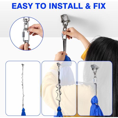 Sensory Swing for Special Needs Kids with 360° Swivel Hanger, Therapy Hammock for Autism, ADHD, Sensory Needs, Indoor Adjustable, Hardware Included