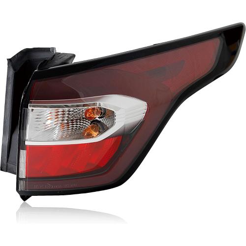 Tail Lights Compatible with 2017-2019 Ford Escape S,SE,SEL,Titanium | Halogen Outer Taillight Assembly Rear Brake Lamp Signal with Bulbs and Harnesses Right Passenger Side FO2805116C