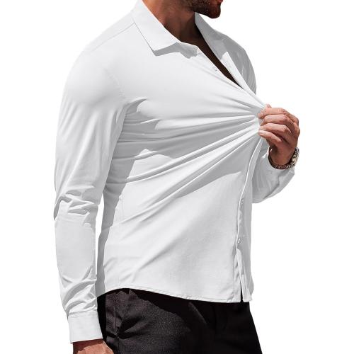 COOFANDY Men's Muscle Fit Dress Shirts Wrinkle-Free Long Sleeve Casual Button Down Shirts large