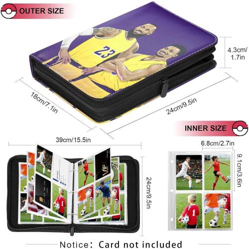 Bsketball Card Binder with Sleeves 400 Pocket, Sports Card binder Compatible with Football Card, Basketball Card, Hockey card, Soccer Card, Trading Card Binder for Boys and Girls