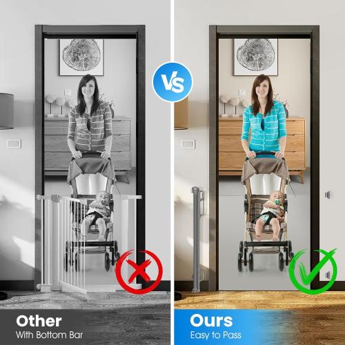 Grey Retractable Safety Baby Gate or Mesh Dog Gate,Durable Portable Mesh Retractable Gate,Easy to Use for Stairs, Doorways, Hallways, Indoor, Outdoor, 33.5 Tall, Up to 45 Wide, Gray