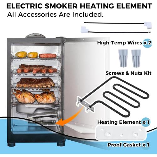 800 Watts Smoker Heating Element Kit Replacement for Masterbuilt & Char-Broil Digital Electric Smokers, Replace 9907090033 or FDES30111