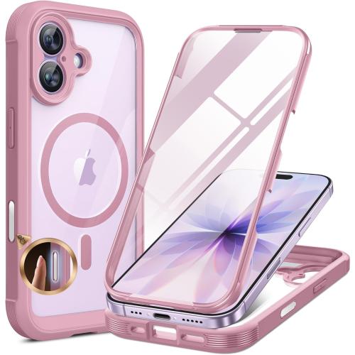Miracase for iPhone 17 Case 6.3'', Full-Body Military Grade Drop Protection Outdoor Phone case with Built-in Glass Screen &Camera Control,Easy Installation,No Gap,Compatible with MagSafe, Purple