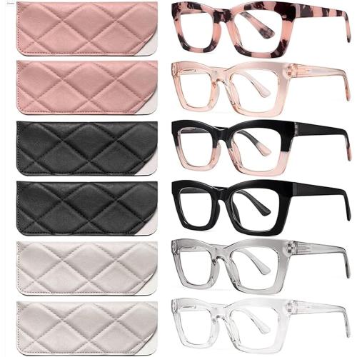 CCVOO Reading Glasses for Women, Stylish Eyeglasses, Blue Light Readers for Women, Computer Eye Glasses, Cheaters