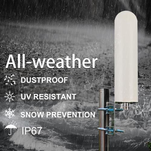 5G 4G LTE Outdoor Omni Antenna with 10ft Cable SMA Male & N Male TS9 RP Adaptor Wall & Mount Waterproof for Verizon ATT T-Mobile Sprint Router Gateway Modem Cellular Trail Camera Home WiFi Internet