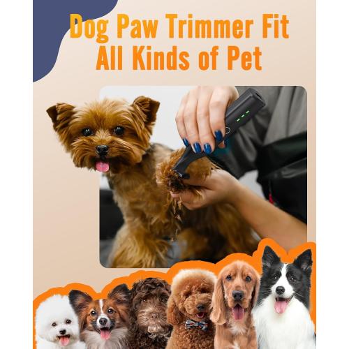 oneisall Dog Paw Trimmer,Corldless Paw Trimmer for Dogs with Double Blades,Quiet 2 Speed Small Dog Grooming Clippers for Paws, Eyes, Ears, Face, Rump (Black)