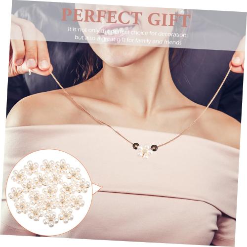 20Pcs Pearl Rhinestone Hairpin Charms for DIY Craft Decor Elegant Hair Clip Accessories for Headdress Making Handmade Hairpin Decorations and Light