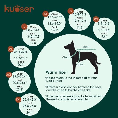 Size medium Kuoser Waterproof Dog Coat, Reversible Dog Jacket for Medium Dogs, Adjustable Durable Doggie Winter Coat Warm Puppy Cold Weather Apparel from Small to Large Breed, Brown M