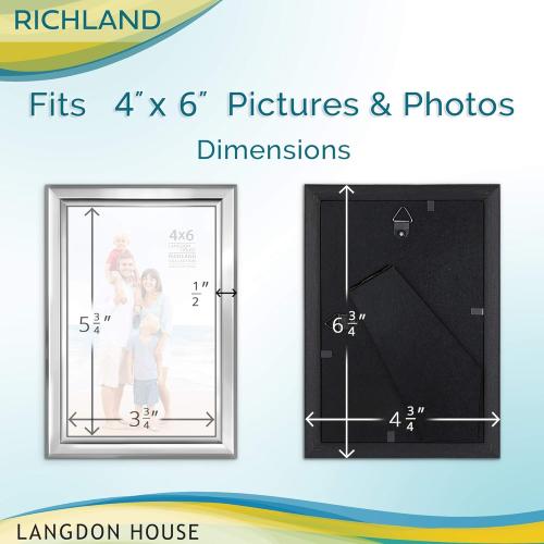 4x6 Silver Picture Frame - Distinguished Edging for Classic Style