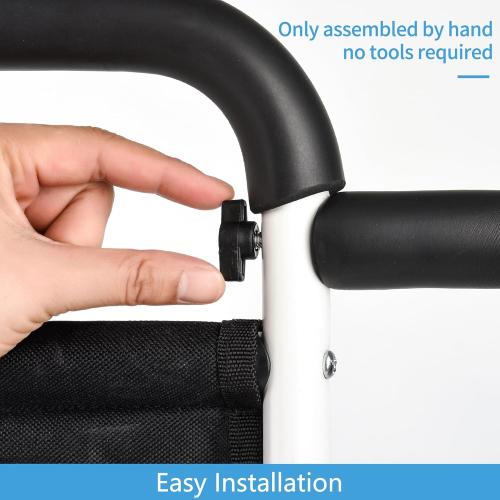 Bed Rails for Elderly Adults Safety, Grab Bar Bed Handrails for Seniors, Upgraded Adjustable Bed Cane with Supporting Foot & Double Pockets, Fall Prevention for Elderly