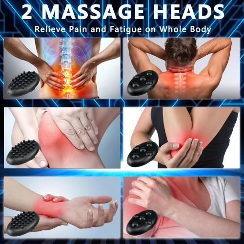 Electric Dual Head Heavy Hammer Massager, Handheld Neck and Back Massage, Heatable, for Deep Tissue Pain Relief, Restore Muscles in The Back, Shoulders, Legs, and Whole Body.