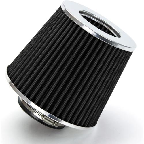 BLACK 3 76 mm Inlet Cold Air Cone Replacement Performance Washable Clamp-On Dry Air Filter