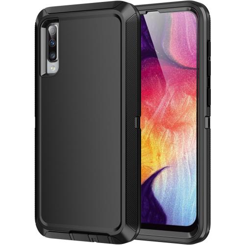 for Galaxy A50 Case,Heavy Duty Shockproof Dust/Drop Poof 3 Layers Full Bady Protection Rugged Cover Case for Galaxy A50,Black
