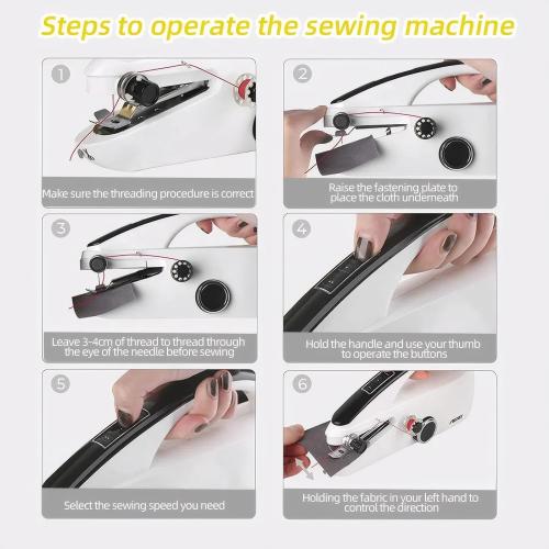 CJC Handheld Sewing Machine,Sewing Machine for Beginners,Two Speed Adjustment Electric Handheld Mini Sewing Machines,Easy to Use and Fast Stitch Suitable for Clothes,Fabrics,DIY Home Travel