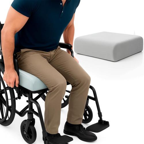 Vive Seat and Chair Cushion - Easy Rise for Elderly for Office, Wheelchair, Desk, Car & Couch - For Computer Use - Foam Sofa Pad With Cover - For Adults/Seniors - Relief for Back, Tailbone or Sciatica