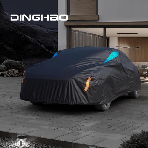 Car Cover Waterproof All Weather, 6 Layers Car Covers for Automobiles, Full Exterior Cover with Zipper, Outdoor Car Cover Sun UV Rain Snow Wind Protection for Sedan (190-195 inch)