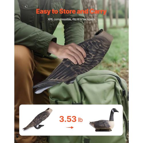 VEVOR Hunting Decoys, Outdoors Decoy for Hunting, Durable Material with Ultra Realistic Paint, for Pool, Pond, Lake, Garden Yard Decoration, Foldable，Easy to Carry and Use