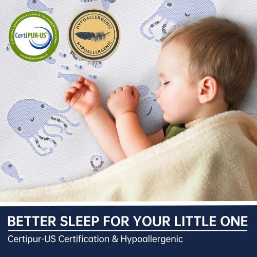Pack and Play Mattress, Dual Sided Premium Memory Foam Pack N Play Mattress with Breathable Removable Washable Cover