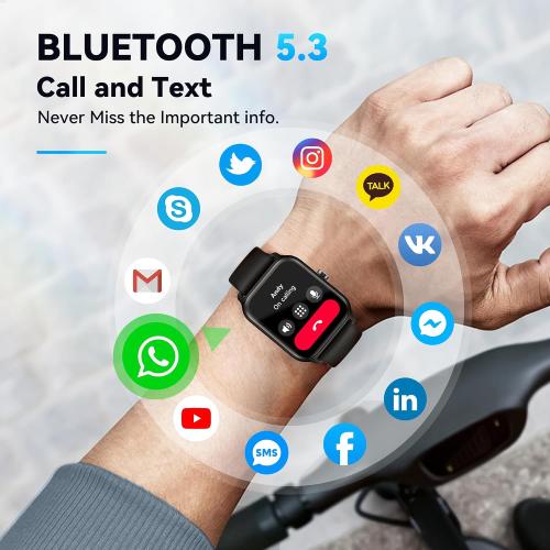 Smart Watch for Men(Answer/Make Call),Alexa Built-in,1.8Fitness Tracker with Heart Rate Sleep SpO2 Monitor,100 Sport Mode,5ATM Waterproof,Activity Trackers and Smartwatches for iOS and Android Phones