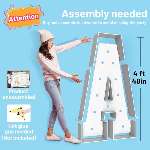 4FT Light Up Marquee Letter C - Large Foam Board Mosaic Kit