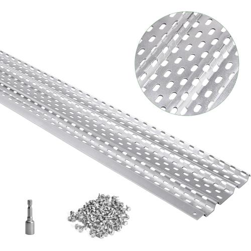 Seeutek Gutter Guards 5 Inch, 16pcs 40 Leaf Filters, Mill Finish Aluminum Cover System, Easy DIY Leaf Guard Compatible with Any Roof Gutter Type, Total 54FT Length