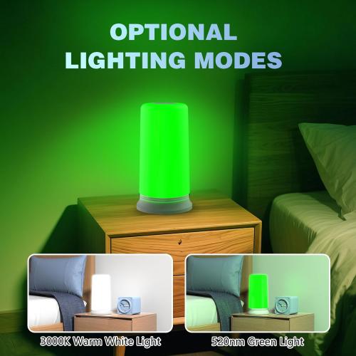 Green Light Therapy for Migraines, Headaches, Insomnia, Anxiety Relief, 520nm Narrow Band Green Migraine Light Sleep Aid Lamp to Support Deep Relaxation, Dimmable Sleep Device