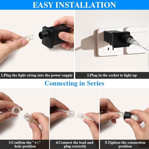 Meteors Shower Lights, 192 LED Falling Rain Lights 8 Tubes 11.8 Inch Waterproof Christmas Plug in Snowfall LED Outdoor for Tree Party Garden Yard Holiday Christmas Decoration, Blue